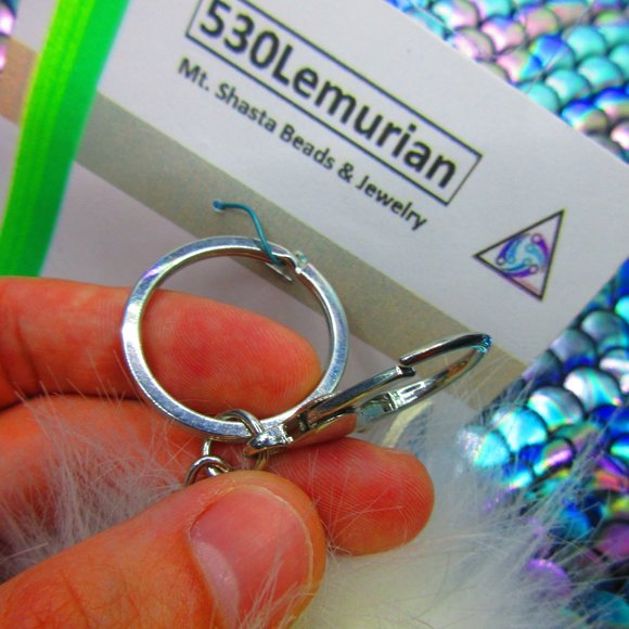 Unicorn Puffball Pom Pom Keychain - Picture 4 of 5